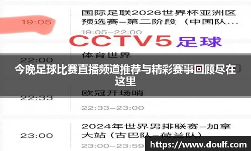 今晚足球比赛直播频道推荐与精彩赛事回顾尽在这里