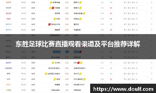 东胜足球比赛直播观看渠道及平台推荐详解