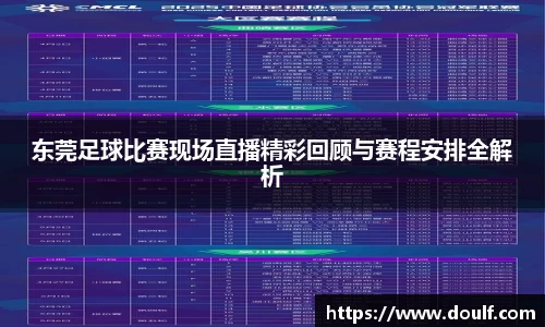 东莞足球比赛现场直播精彩回顾与赛程安排全解析