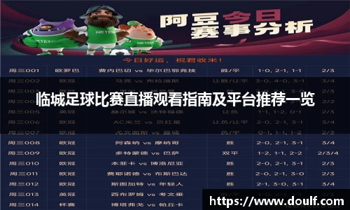 临城足球比赛直播观看指南及平台推荐一览